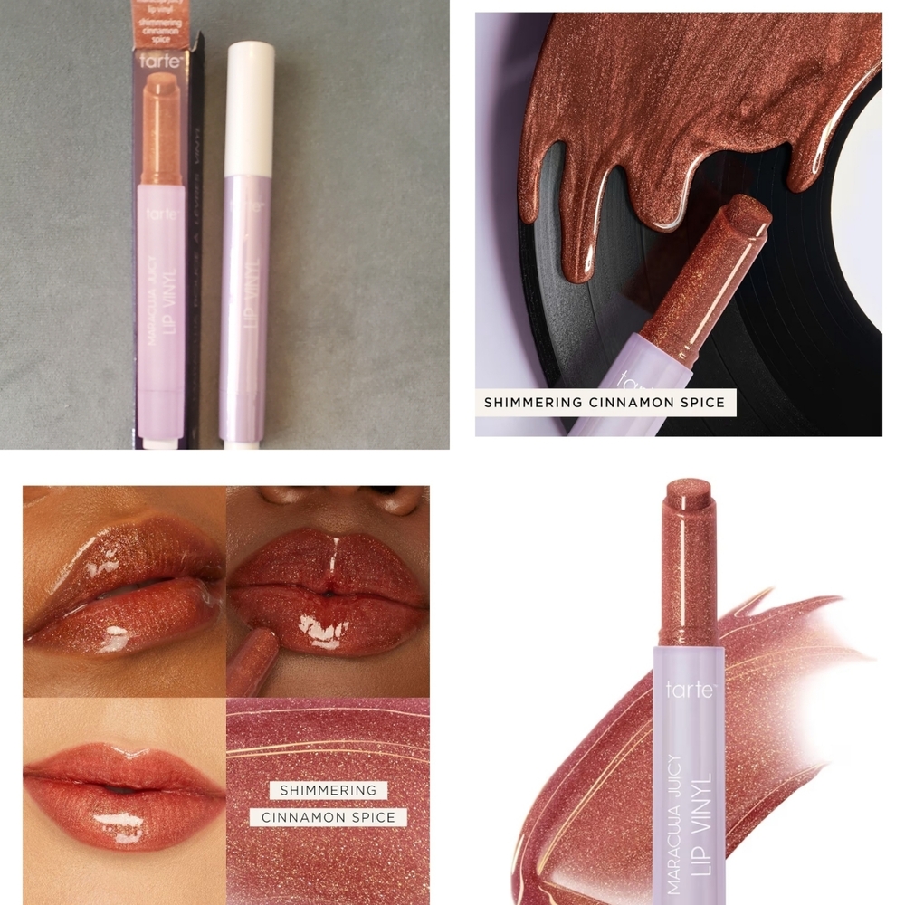 tarte Maracuja Juicy Lip Vinyl in Shimmering Cinnamon Spice (brown, copper)